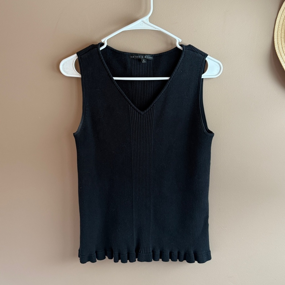 Antonio Melani Ribbed Tank Navy Medium